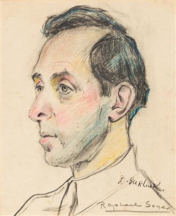 DAVID BURLIUK Portrait of Raphael Soyer.